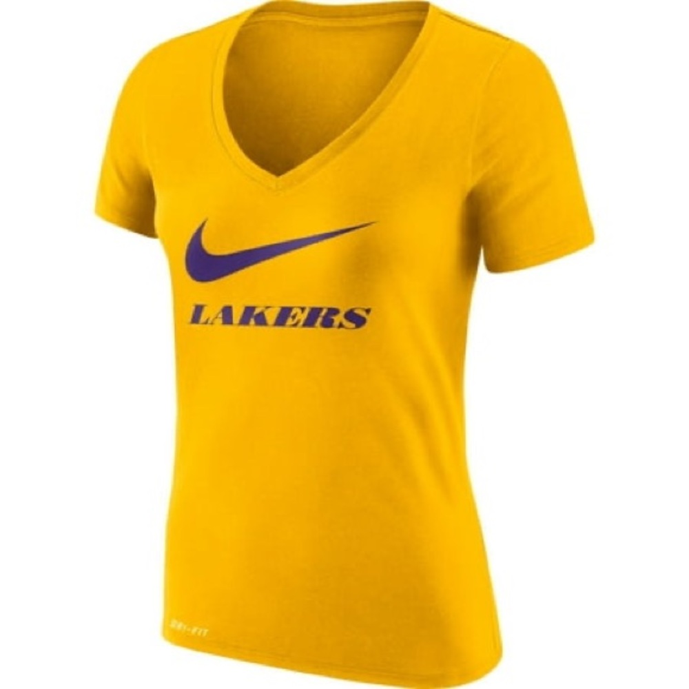 Nike Lakers Dri-Fit V-Neck Tee – Yellow – Women’s Medium